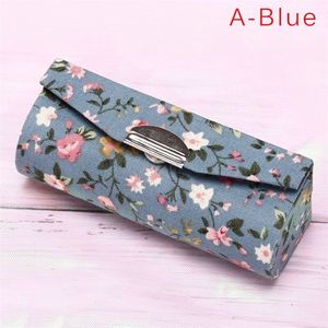 Lippenstift houder - Lippenstiftdoosje - Lipstick houder - Met spiegel - Blauw met opdruk