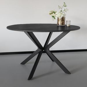 Eettafel rond visgraat Ozzy zwart 120cm ronde tafel