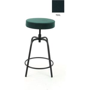 Workliving Barkruk Laag Rond - Velvet Earth Teal