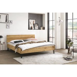 Bed Box Wonen - Massief eiken houten bed Pomorie Premium - 160x200 - Natuur geolied