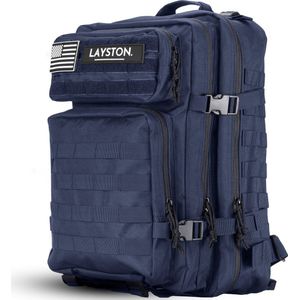 LAYSTON Rugzak 45L Waterdicht - 17 inch Laptoptas - Sporttas - Schooltas - Blauw - Voor Dames en Heren - Tactical Backpack - 45 Liter