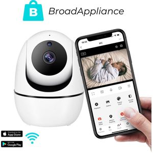 BroadAppliance - Babyfoon met Camera en App - Inclusief 32GB Micro SD-Kaart - Bewegings- en Geluidsdetectie - Volg Functie - Premium 2,4GHz WiFi Camera