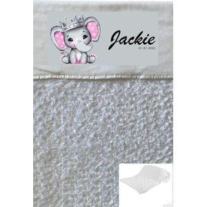 Soft Touch Babydeken Wit met naam - Wiegdeken met naam - extra zacht 75 x 100 cm - Gepersonaliseerd - Babydekentje voor ledikant - Meisje - Babydeken voor kinderwagen - Kraamcadeau - Kraamcadeau met naam - deken met naam