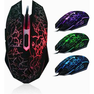 Gaming Muis Mouse - RGB verlichting - 6 Knoppen - Bedrade USB Optische RGB Ergonomische Gaming Muis - Instelbare Gevoeligheid