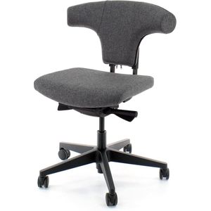 Workliving T-Bone Black Edition Wolvilt Middengrijs - Bureaustoel Ergonomisch Design (N)EN 1335