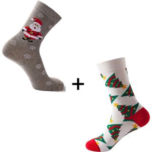 Kerstsokken 2 PAAR christmas, Ho ho ho, kerstman, kado, kerst, Merry christmas, maat 38-45