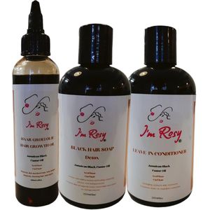 Krijg je haar terug met de I'm Rosy® Hair Back Kit: Growth Oil, Leave-in Conditioner, Soap - voor een snellere haargroei!