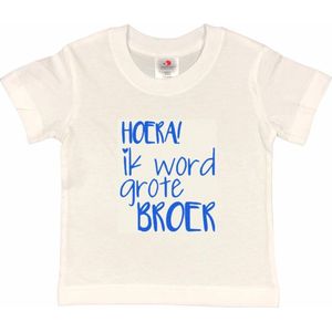 Shirt Aankondiging zwangerschap Ik word grote broer | korte mouw | blauw | maat 122/128 zwangerschap aankondiging bekendmaking Baby big bro brother