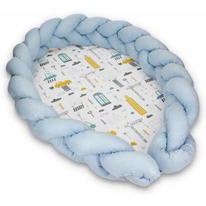babynest- baby- newborn- braided- bedbumper- 2- in- 1-babyboy- babyjongen- blauw