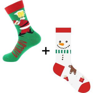 Kerstsokken 2 PAAR christmas, Ho ho ho, kerstman, 2 PAAR, kado, kerst, Merry christmas, maat 38-45