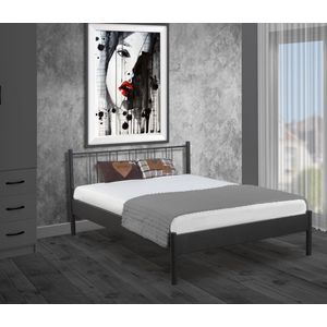 Bed Box Wonen - Metalen bed Moon - Wit - 90x210