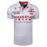 Rusty Neal - Heren Polo - Grijs - Korte Mouw - Kraagje