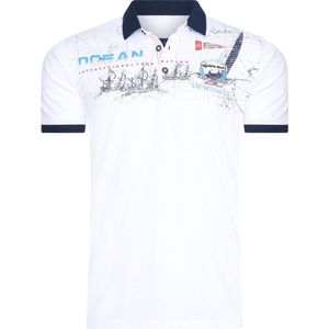 Marco Casette - Poloshirt Heren - Wit - Opdruk - Italia Moda