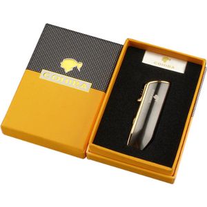Cohiba® Sigarenaansteker - Sigarenboor - Sigaren - Sigaar - Cohiba Aansteker - Sigarenboor - Sigaren Accessoires - Sigarenknipper - Sigaar Aansteker - Cohiba - Incl. Luxe Geschenkdoos - Licht zwart