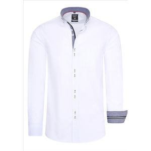 Italian Style - Heren Overhemd - Dubbele Knopen - Wit