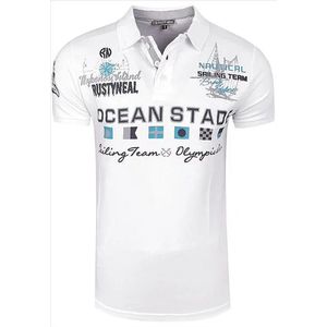 Rusty Neal - Heren Polo - Wit - Korte Mouw - Kraagje