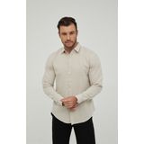 Yves Enzo - Italiaans Overhemd - Beige - Linnen