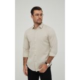 Yves Enzo - Italiaans Overhemd - Beige - Linnen