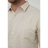 Yves Enzo - Italiaans Overhemd - Beige - Linnen