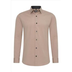 Overhemd - Beige - Katoen/Polyester/Elastaan