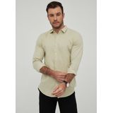 Yves Enzo - Heren Overhemd - Lichtgeel - Linnen - Lange Mouw