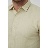 Yves Enzo - Heren Overhemd - Lichtgeel - Linnen - Lange Mouw