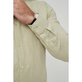 Yves Enzo - Heren Overhemd - Lichtgeel - Linnen - Lange Mouw