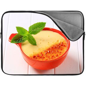 Laptopsleeve 15 inch | Crème Brulée | Toetjes | Zachte binnenkant | Luxe Laptophoes | Kwaliteit Laptopsleeve met foto