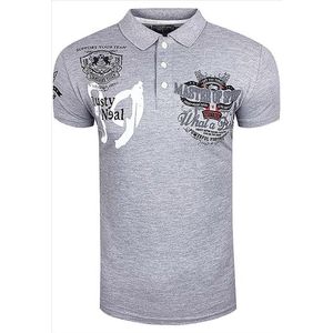 Rusty Neal - Heren Polo - Grijs - Korte Mouw - Kraagje