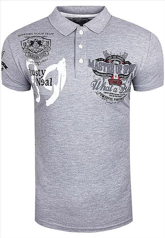 Rusty Neal - Heren Polo - Rood - Korte Mouw - Kraagje