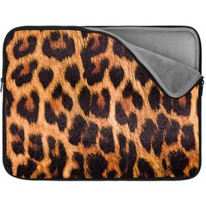 Laptopsleeve 15 inch | Panterprint | Zachte binnenkant | Luxe Laptophoes | Kwaliteit Laptopsleeve met foto