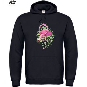 Klere-Zooi - Flamingo met Drankje - Hoodie - M