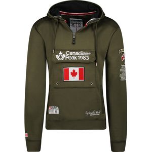 Canadian Peak - Heren Anorak Hoodie - Kaki Groen - Katoen / Polyester