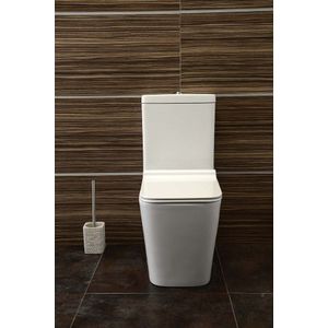 Sapho Porto randloos staand toilet met softclose zitting wit