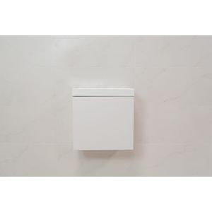 Sanigoods Minimo toiletmeubel 40cm mat wit met mat witte fontein zonder kraangat