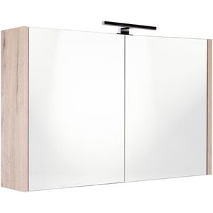 Best Design Happy spiegelkast met verlichting 100x60cm eiken