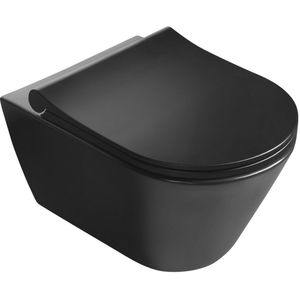 Sapho Avva randloos toilet met bidetspoeler zwart mat