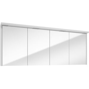 Fontana Grado spiegelkast met verlichting 157cm 4 deuren wit mat