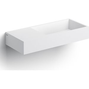 Clou Wash Me wastafel solid surface 75cm links wit mat