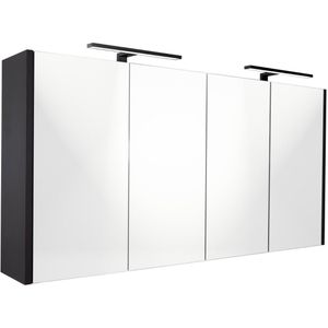 Best Design Happy spiegelkast met verlichting 120x60cm zwart mat