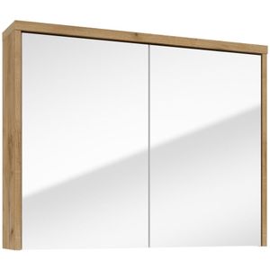 Fontana Basic spiegelkast 80cm met 2 deuren warm eiken