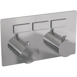 Brauer Chrome Edition 3-weg inbouwthermostaat met drukknoppen chroom