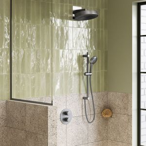 Saniclear Evolution inbouw regendouche rond met glijstang en 2 standen handdouche RVS
