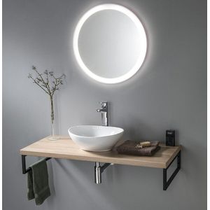 Aqualine Vega wastafelplank 97.5x45cm eiken