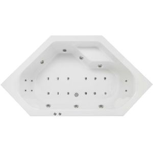 Lambini Designs Venetië bubbelbad 145x145cm elektronisch 6+4+2 hydrojets en 12 aerojets met LED-verlichting chroom