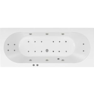 Lambini Designs Round bubbelbad 170x75cm elektronisch 6+4+2 hydrojets en 12 aerojets met LED-verlichting chroom