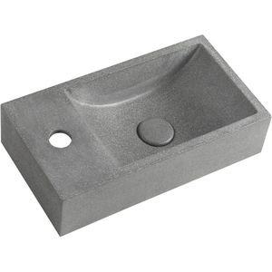 Sapho Crest fontein 40x22cm zwart graniet links