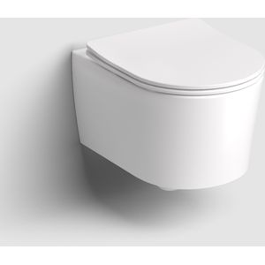 Clou InBe randloos toilet keramiek met softclose zitting wit mat