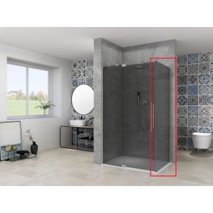 Van Rijn ST08 zijwand met rook glas 90x200cm RVS