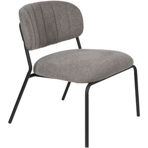 MD Interior Jolien loungestoel grijs/zwart - set van 2 stoelen